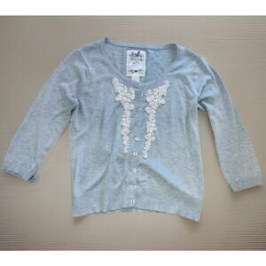 Anthropologie Nick & Mo Cardigan Womens M Embroidered Knit Boho Cottagecore